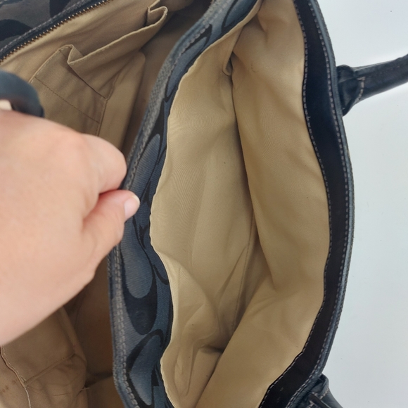 Coach 11559 Madeline Large Black Canvas Leather Shoulder Bag - Picture 8 of 9